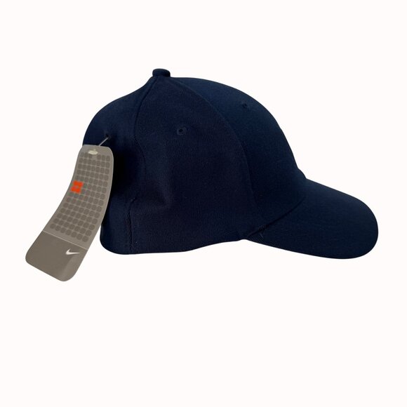 Nike EZW Emblem Baseball Cap Navy Hat Silver Spellout Unisex Adult New Gift - Picture 2 of 14